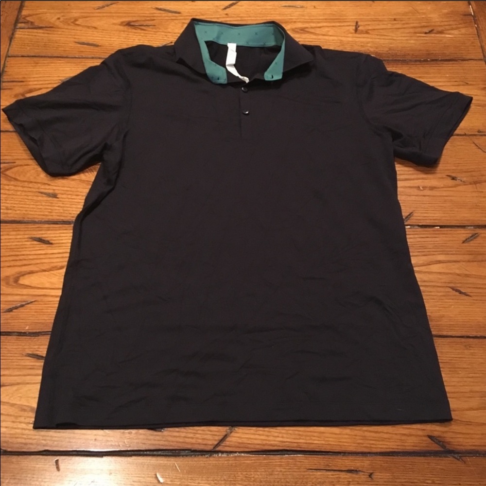 Lululemon Men’s Polo - Navy Blue w/ Teal Accents